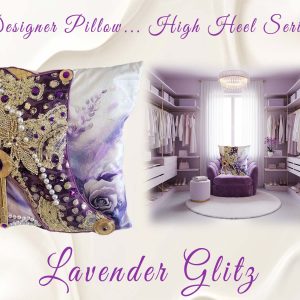 Lavender Glitz Designer Pillow (High-Heel Series)